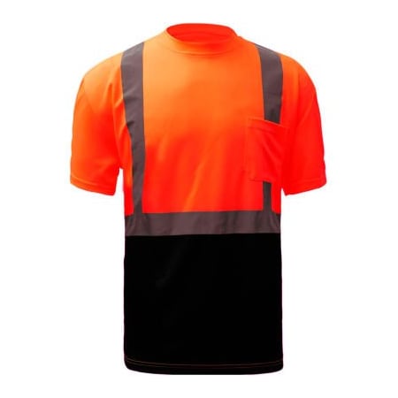 Gss Safety GSS Safety 5112, Class 2, Microfiber Birdseye Short Sleeve T-Shirt W/ Black Bottom, Orange, XL Tall 5112-XL TALL